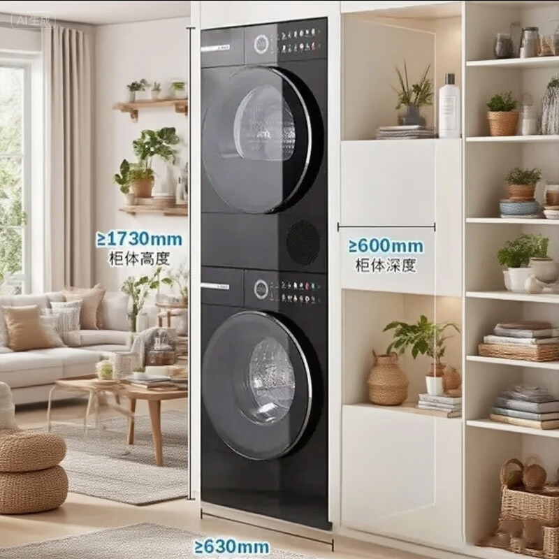 博世 WGM754D20W+WQM755U20W Napoli 6系大师系列10KG纯平平嵌洗烘套装高清大图