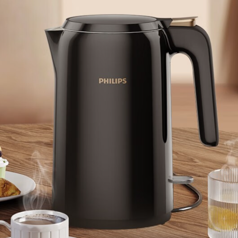 飞利浦(PHILIPS)电热水壶 304不锈钢 烧水壶1.5L电水壶HD9337家用电热水壶自动断电 HD9337/80