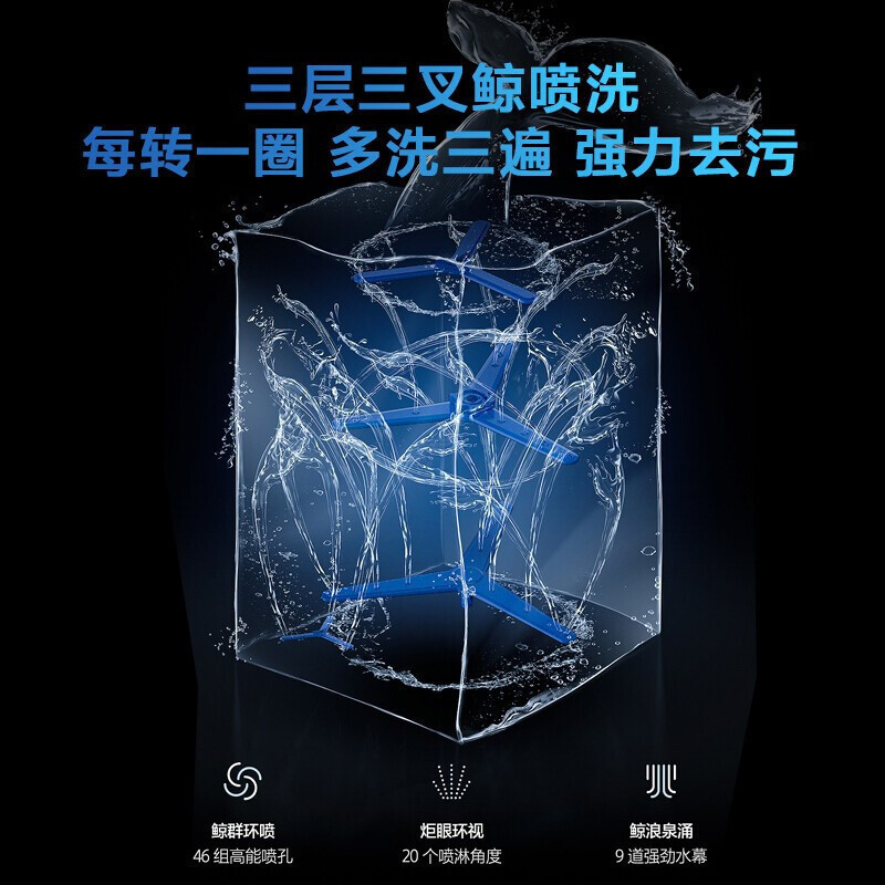 老板 (Robam) 13套热风烘干洗碗机 嵌入式家用全自动大容量智能变频刷碗机一级水效 WB795X(蓝色)