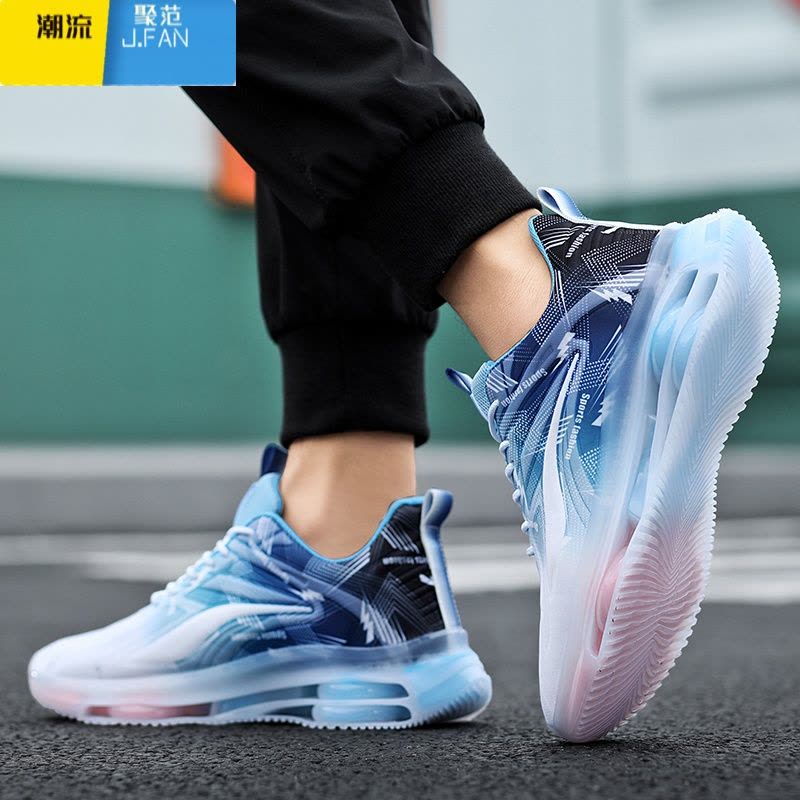 聚范男鞋2024新款夏季透气休闲气垫增高百搭男士跑步莆田运动老爹潮鞋图片