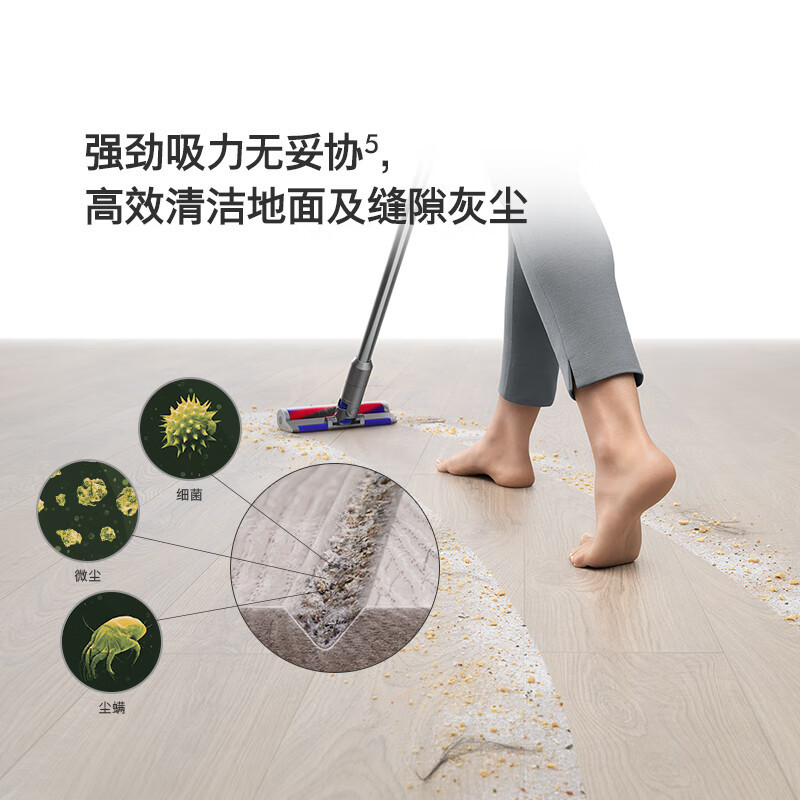 戴森 (DYSON)V10 Digital Slim 无绳吸尘器[铁镍色] 手持无线吸尘器 除螨 宠物 家庭适用*高清大图
