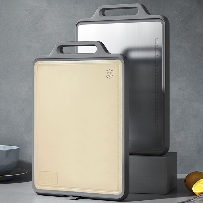 康巴赫康盾系列抗菌不锈钢双面菜板 双面菜板 特大号49*32