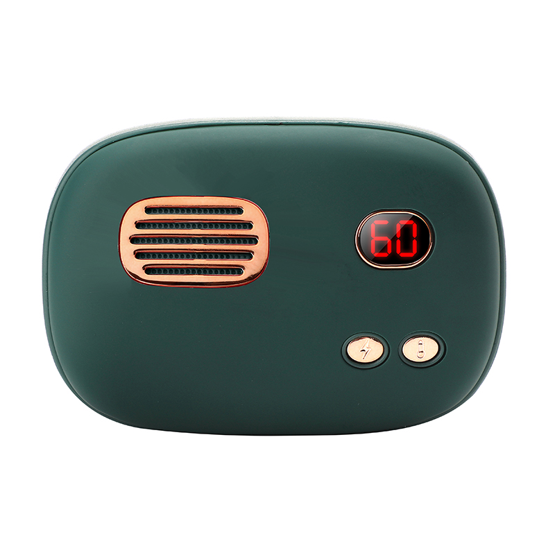 驰曼通 Q5复古数显暖手宝6000毫安充电宝二合一 绿色