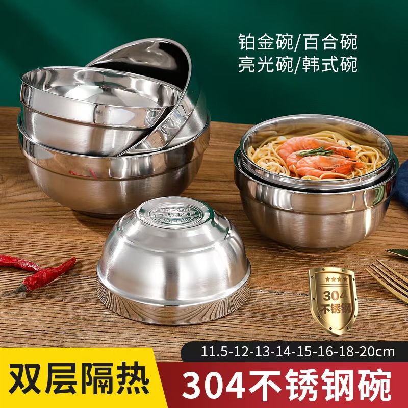 烹巅(Poondear) 不锈钢碗 家用高清大图