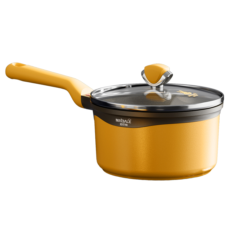 迈巴勒 M-2413LP 不粘小奶锅16cm+硅胶饭勺两件套