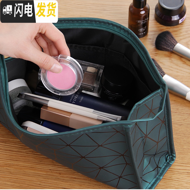 三维工匠化妆包女ins风超火网红便携大容量化妆品收纳包小号旅行洗漱包袋高清大图