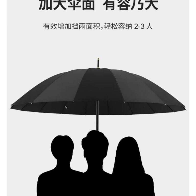 超大雨伞特大号 直杆长柄伞酒 黑色直柄--22寸高清大图