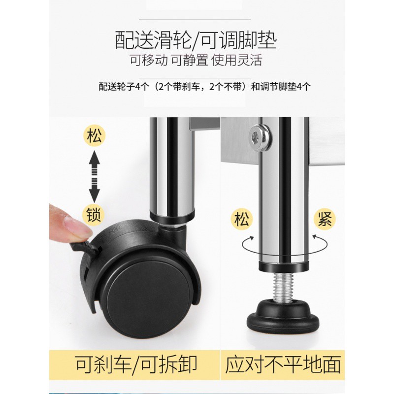 不锈钢厨房置物架落地多层收纳架厨房用品烤箱微波炉储物家用架子收纳层架 三维工匠高清大图