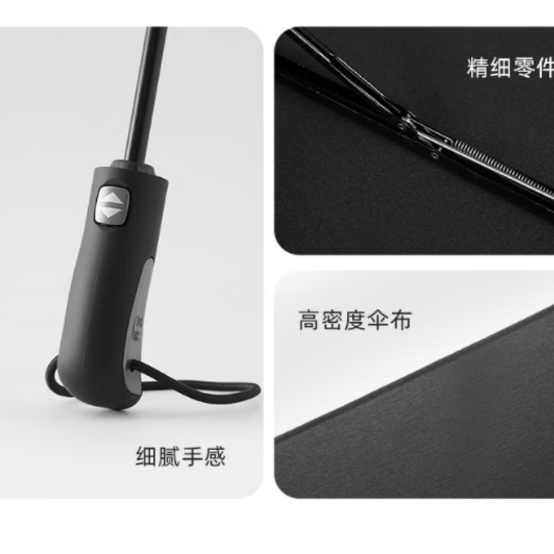 天堂全自动雨伞10K三折30729加固一键开收易甩干简约晴雨伞兰灰色伞下103CM高清大图