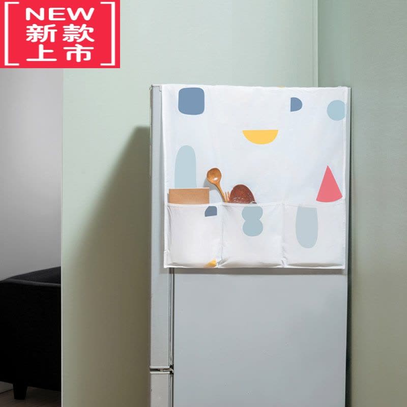 可莉允冰箱侧面收纳挂袋 家用可爱卡通防尘罩 塑料加厚防水盖布冰箱罩子图片