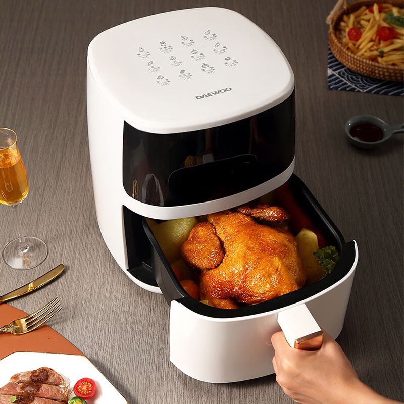 大宇(DAEWOO)家用5L容量无油智能触控一体多功能空气炸锅 空气炸锅DYKZ-5001E (彩邮)!