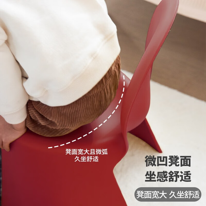 禧天龙(Citylong) D-2123塑料凳子加厚防滑福娃椅家用宝宝椅垫脚小板凳子红色2个装高清大图