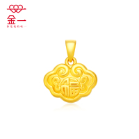 金一足金3D硬金如意福儿童锁包 黄金吊坠 宝宝金锁长命锁百天/周岁礼物(定价) ACB028