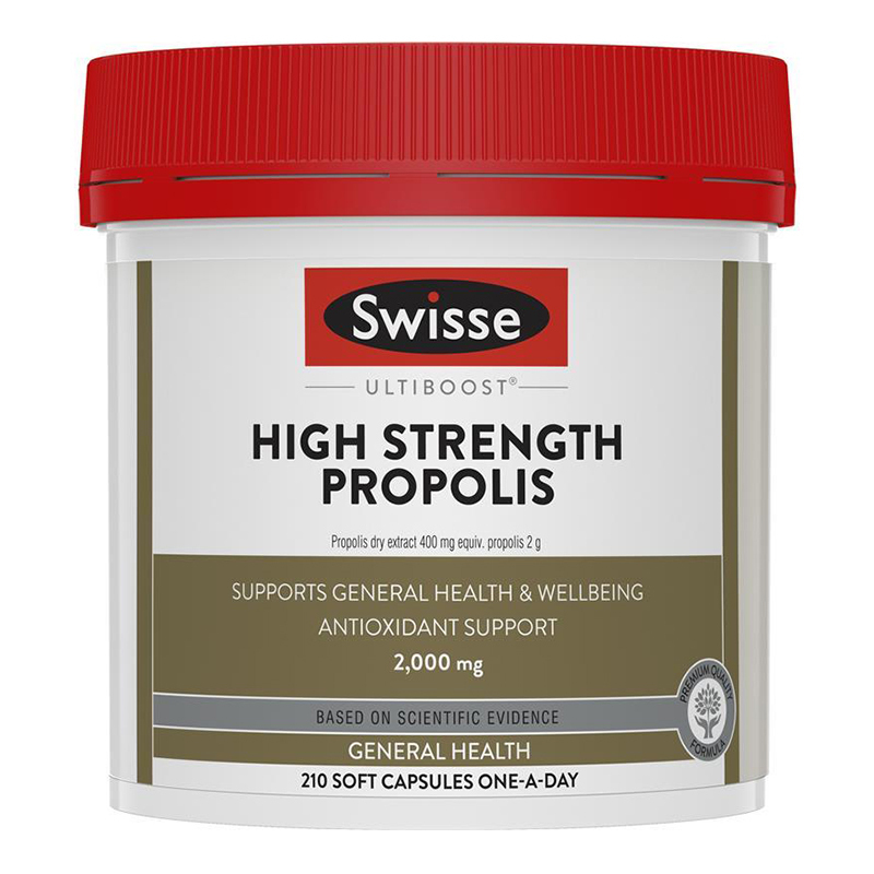 澳洲直邮-Swisse蜂胶软胶囊210粒/瓶装高浓度黑蜂胶2000mg 澳洲进口膳食营养补充剂