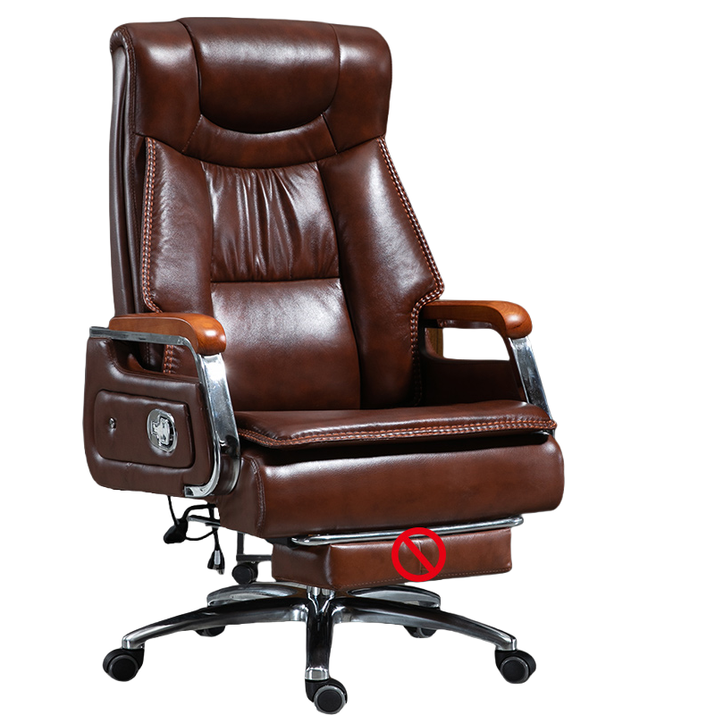 桃锦堂 办公椅头层牛皮把高清大图