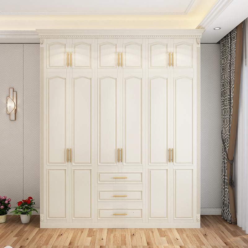 美式全实木衣柜现代简约白色六大衣橱欧式收纳储物定制卧室家具