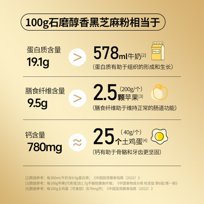 燕之坊石磨醇香黑芝麻粉450g/罐*2 T