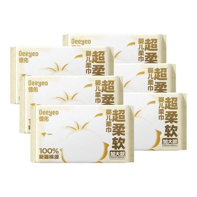 德佑绵柔巾80片*6包质地柔软舒适经典平纹10030368