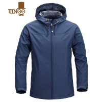 YANXU风衣班服定制logo印字图案工作服夹克防风外套订做广告冲做制 M110-130斤 深蓝色春秋款