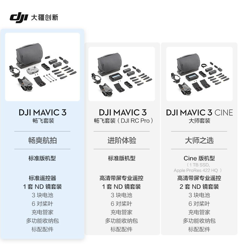 大疆 DJI Mavic 3 畅飞套装 御3航拍