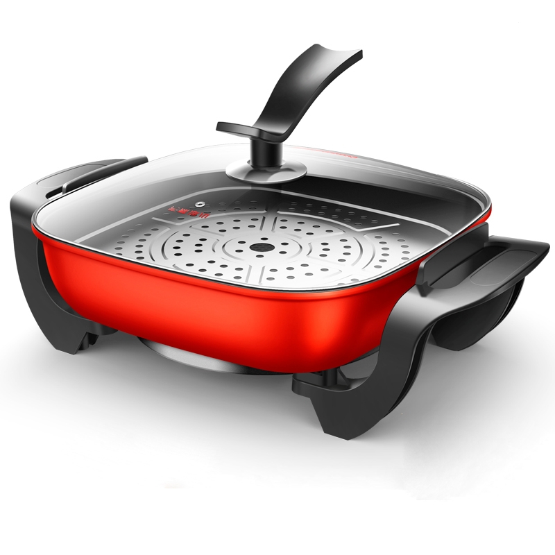 狄丽莫韩式多功能电炒锅家用电热火锅锅学生宿舍锅炒菜蒸煮饭烧烤一体