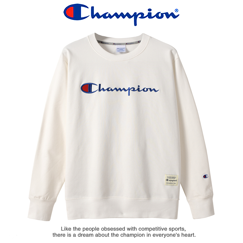 Champion 2020冠军春季运动卫衣男士套头圆领长袖刺绣宽松情侣外套女 9043