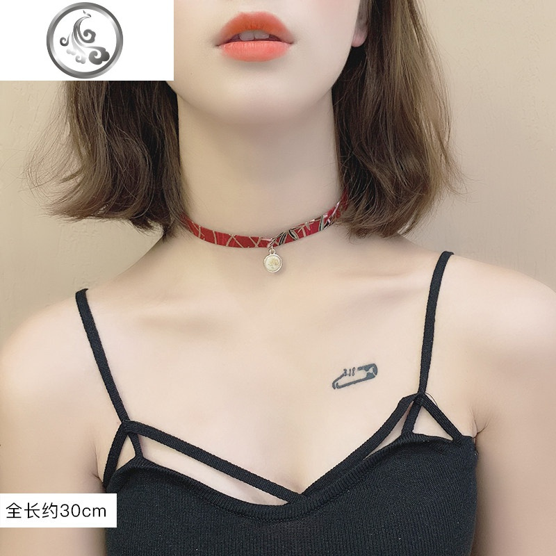 吊坠项链女潮网红气质小众设计锁骨链项圈冷淡风短款颈带脖子饰品 JiMi