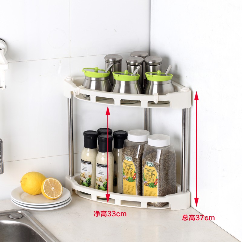 不锈钢厨房置物架落地多层转角调料调味架三角架子收纳用品用具收纳层架 三维工匠高清大图