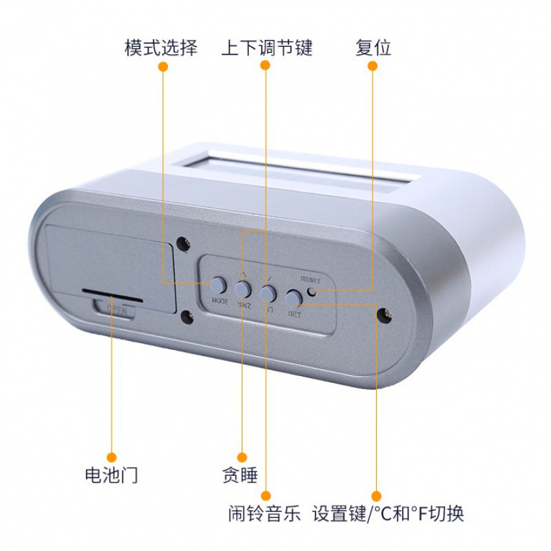 个性多功能分格收纳电子万年历桌面时钟笔筒企业礼品定制印字logo 三维工匠高清大图