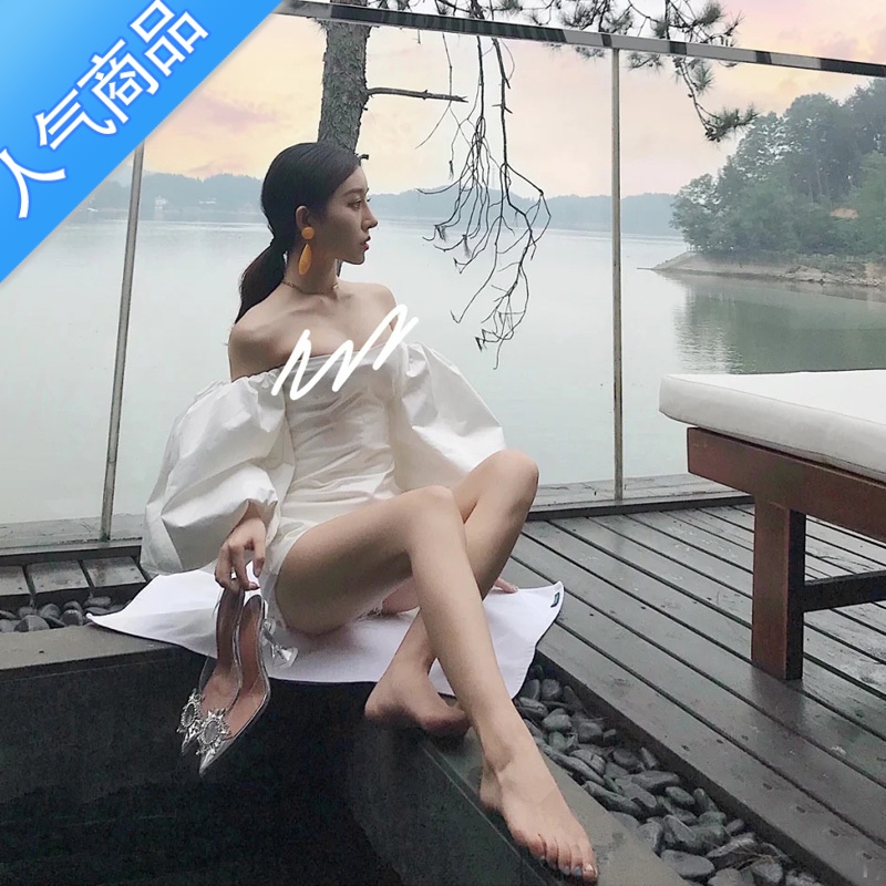 SUNTEK网红水钻凉鞋软细跟水晶不磨脚仙女鞋性感包头名媛透明高跟鞋高清大图