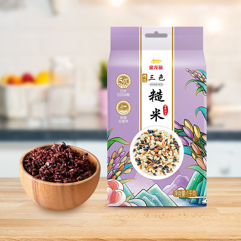 金龙鱼精选三色糙米1KG 早餐煮粥蒸饭三色均衡家用宿舍团购高清大图