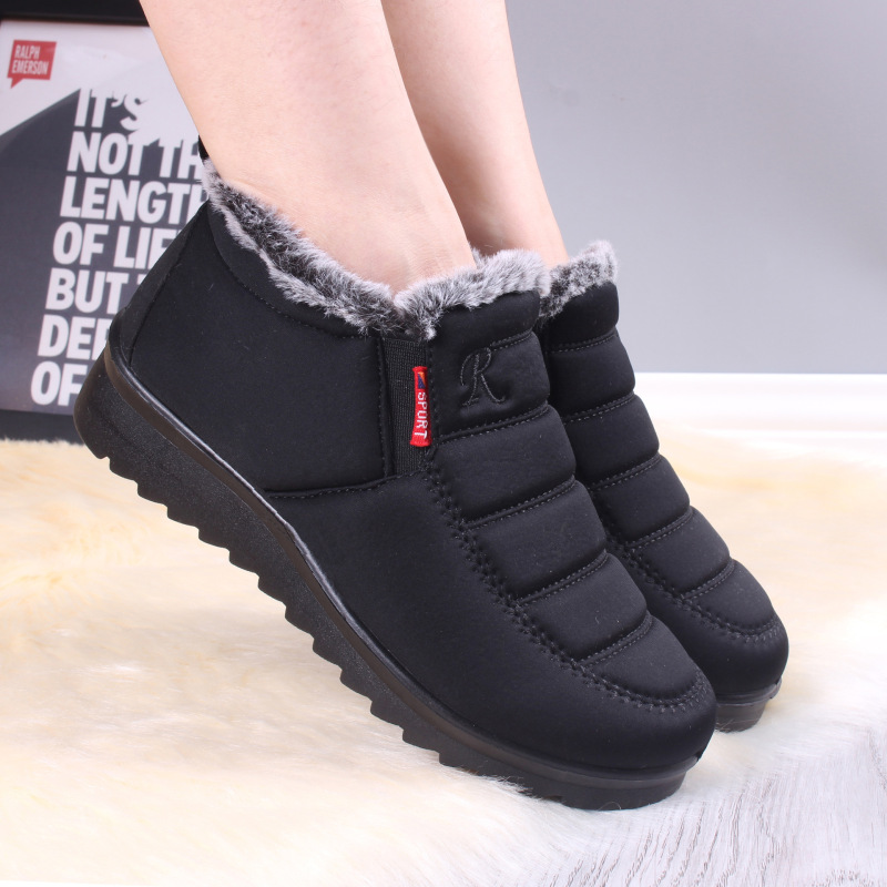 女士棉鞋老北京布鞋中老年棉靴保暖休闲雪地靴