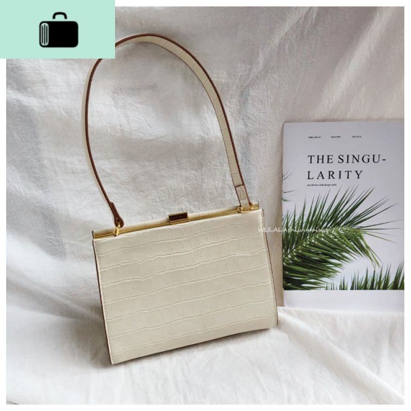 2020 新款韩国时尚气质石头纹腋下包女单肩复古金属夹子包斜挎包NEW LAKE女斜挎包图片