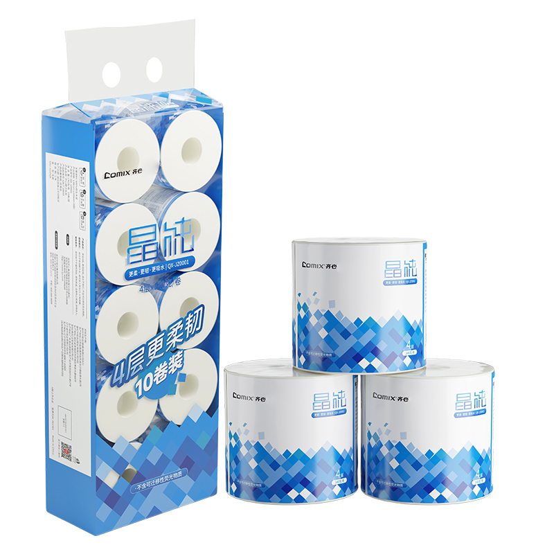 齐心 QX-JZ0001 卷纸4层140克(有芯) 100卷/箱 1箱装高清大图
