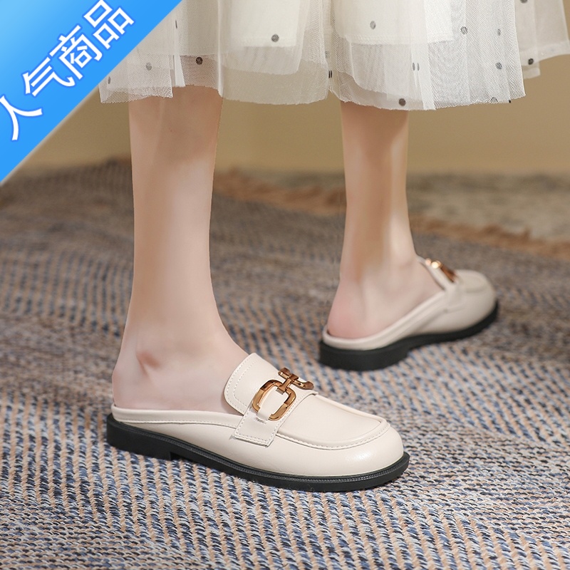 SUNTEK大码女鞋4一43胖脚宽肥夏季新款凉拖包头凉鞋女平底半拖鞋舒服42高清大图