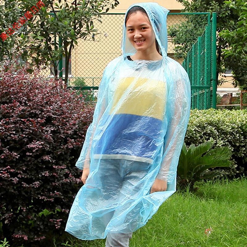 【1个装】户外旅游便携带一次性连体雨衣男女通用加厚一次性雨衣 颜色随机（均码）