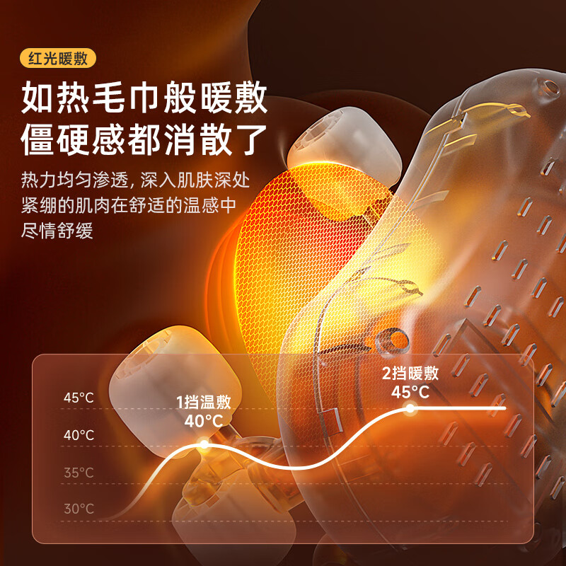 小熊(Bear)颈椎按摩器全肩颈按摩仪斜方肌按摩器 红光暖敷按摩披肩办公送父母男女友情人节礼物实用AMQ-D15H3高清大图