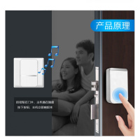 远距离家用无线铃一拖一拖二不用电线穿墙电子老人呼叫器大音量 [二拖一]2个按钮1个响铃
