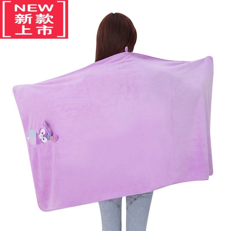 可莉允[星星兔浴巾两件套]儿童浴巾超柔珊瑚绒吸水宝宝洗澡大毛巾毯被图片