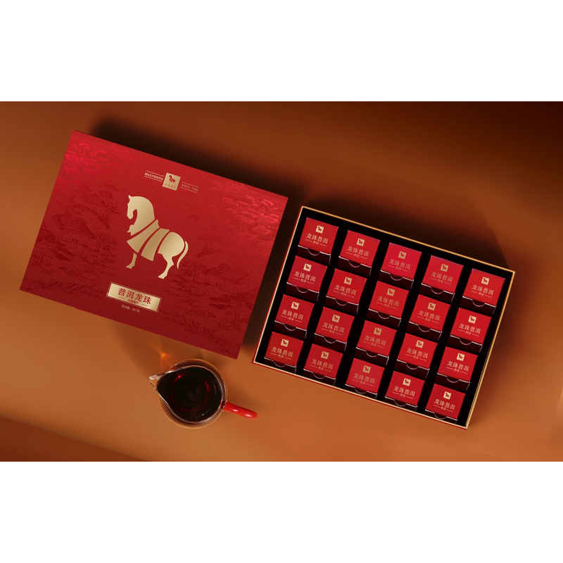 八马茶业h0694普洱龙珠熟茶160g盒