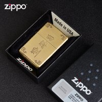 [苏宁自营]Zippo进口火机日版熏铜四暗刻防风煤油火机咬边zppo之宝送礼自用z