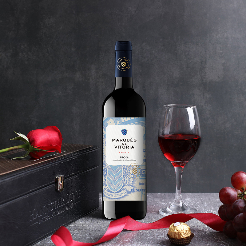 西班牙原瓶进口 干红葡萄酒 Marques de Vitoria维多利亚2016 红酒750ml 里奥哈产区 橡木桶存放