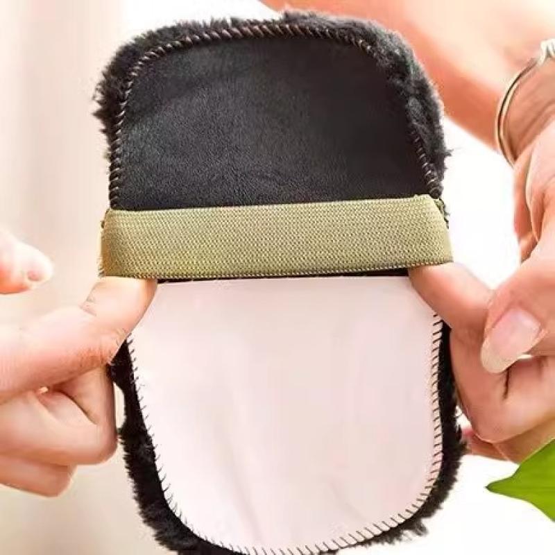 [补贴10%]皮鞋擦鞋专用布擦鞋油抛光手套式绒面抛光布鞋擦鞋刷 1个绒面抛光手套 随机发货高清大图
