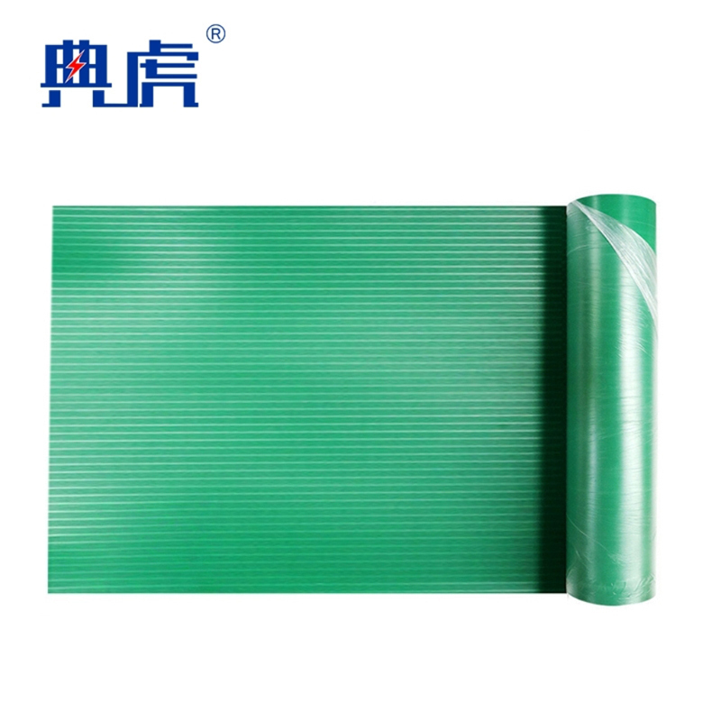 典虎 绝缘垫 绿色条纹 25kv 10米*1米*8mm 卷高清大图