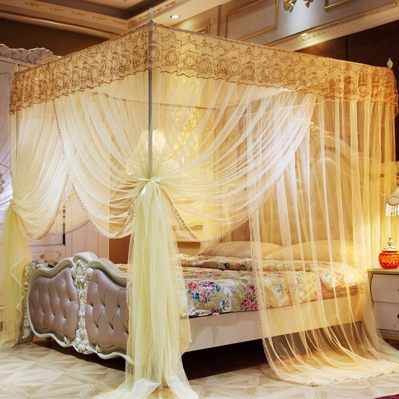 新款蚊帐三开门加粗支架公主风宫廷加密加厚双人家用