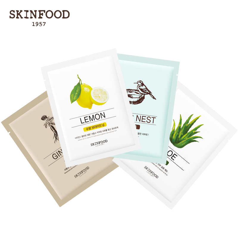 思亲肤(skin food)美印美食面膜 补水保湿学生男女韩国 4片装(随机发货)