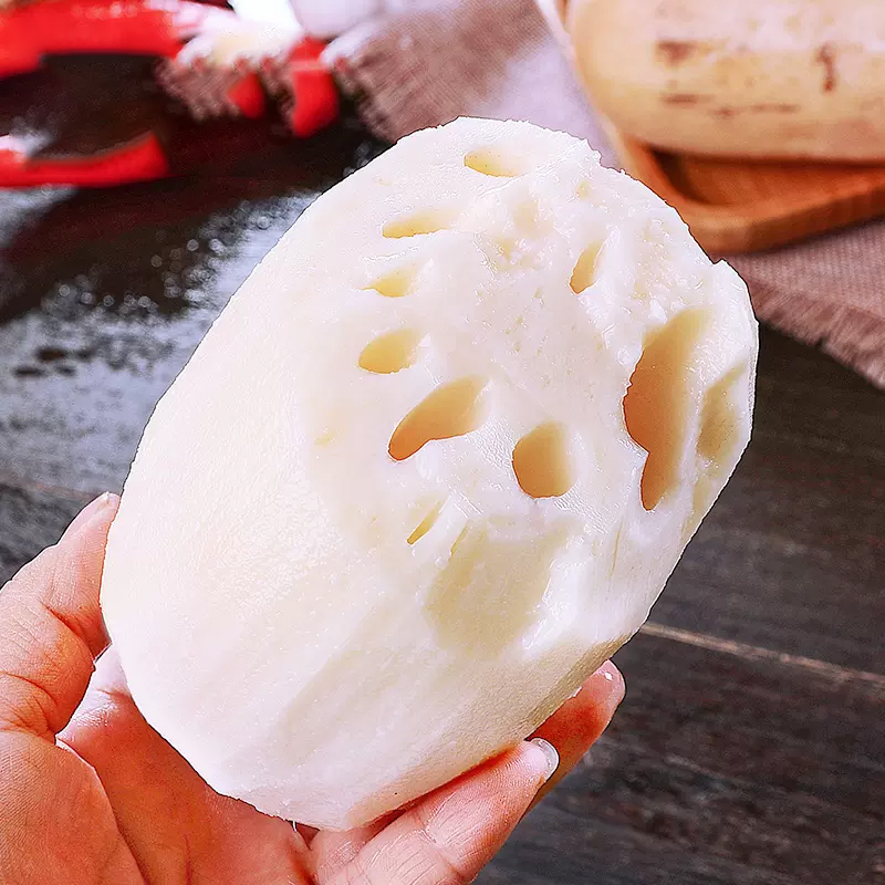 一贤生鲜湖北洪湖粉藕净重5斤当季时令蔬菜湖北特产现挖带泥九孔莲藕