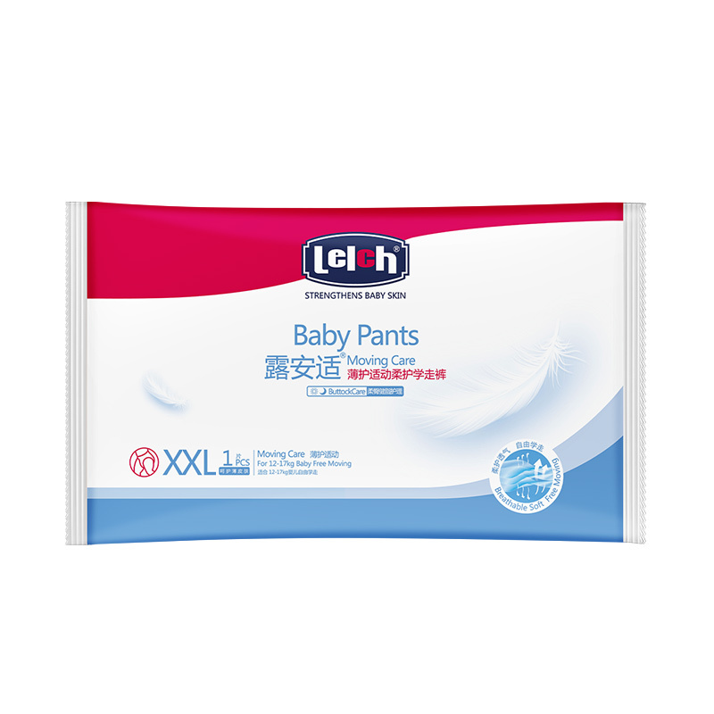 露安适/lelch夜用安心裤试用装婴幼儿L码5P装超薄透气尿不湿拉拉裤