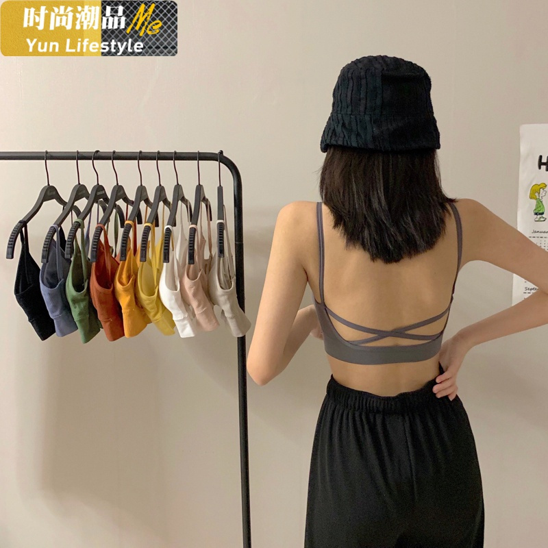 YUNWUXIN美背文胸内衣女小胸聚拢无钢圈薄款小吊带学生胸罩收副乳裹胸上衣胸罩
