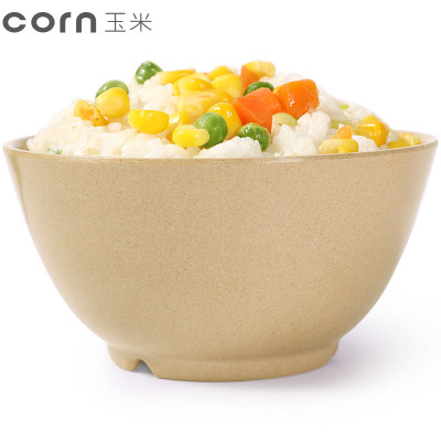 玉米(corn) 稻壳饭碗 小号1个装 植物环保材质 中式韩式简约创意沙拉碗 面碗饭碗 家用餐具